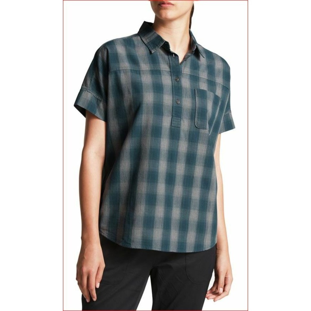 The North Face Women Tanami Shirt Standard Fit NF0A3MM27FC Grey Blue Plaid S
